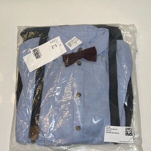 Boys  Blue Shirt with Bow Tie and pants